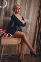 173cm (5ft 8") H-Cup Naked Blonde Sex Doll with Smily Face - Ginger